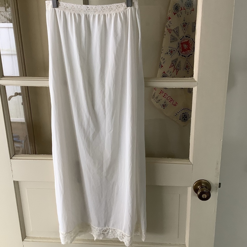 Vintage Ivory Maxi Slip Skirt - Picture 2 of 6
